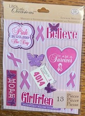 Lot Of 2 Little Occasion, Me & My Big Ideas BREAST CANCER PINK RIBBONS Awareness