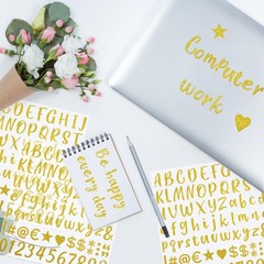 648 PCS Gold Sticker Letters,SelfAdhesive Glitter Number Stickers for Graduat…