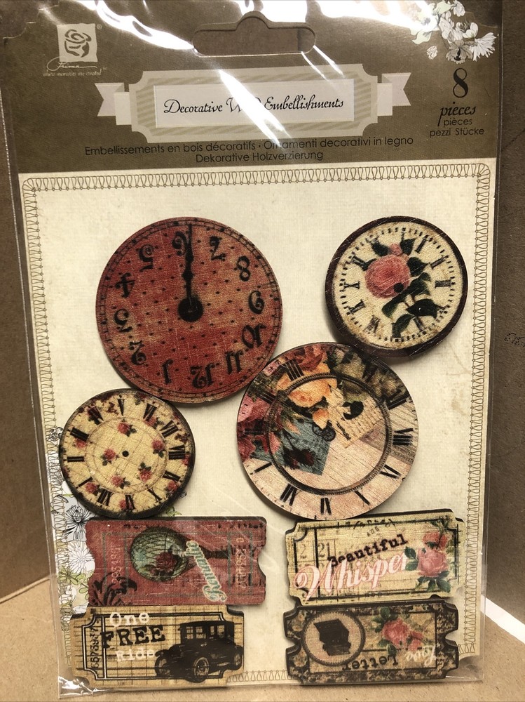 Romance Novel -Wood Embellishments 8pc Set-Prima