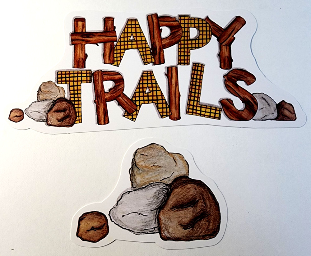 My Mind’s Eye Happy Trails Die Cuts | Camping Hiking Retired Scrapbook Set