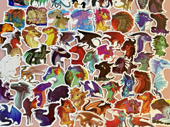 WINGS OF FIRE Stickers/Decals~60 Pieces~Book Series~Comes in Cute Bag~FAST SHIP!