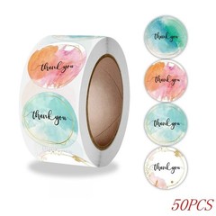 50/100/500 Pcs 1 inch Assorted Floral Thank You Stickers Round Sealing Labels