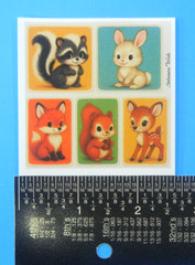 Woodland Animals Colorful Backgrounds Mini Sticker Sheet Style 3