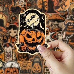 50pcs Retro Halloween Stickers Lot PVC Horror Junk Journaling Craft Scrapbooking