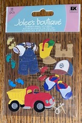 RARE JOLEES TODDLER BOY TOYS Sand Castle Bucket Truck Beach 3D Scrapbook Sticker