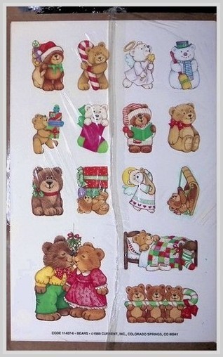 Current Inc Bears Sticker Set NOS 11407-6 Christmas 1989 Colorado Springs