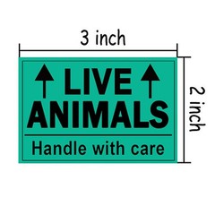 Remarkable Live Animals Please Handle with Care Stickers,2 X 3 Inch Fluoresce…