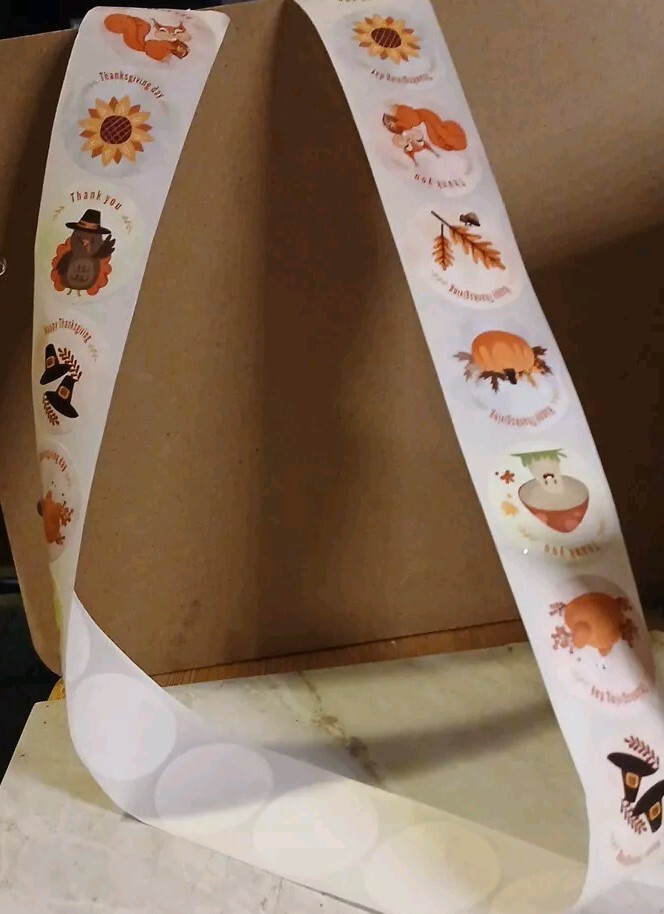 21 (1 Yard) THANKSGIVING ENVELOPE SEALS STICKERS 1.5″, #2