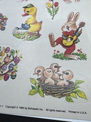 Lot 100s Vintage SCHOLASTIC Happy Easter Stickers NEW 1980s Bunnies, Chicks