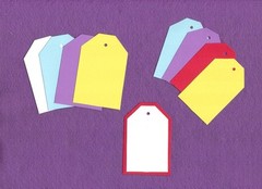 TAG die cuts scrapbook cards