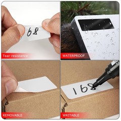White Rectangle Stickers 2 x 1 Inch Color Coding Labels Vinyl Roll Self-Adhesive