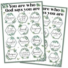 2 Pcs Christian Poster Bulletin Board Set God Says You are Motivational Bible