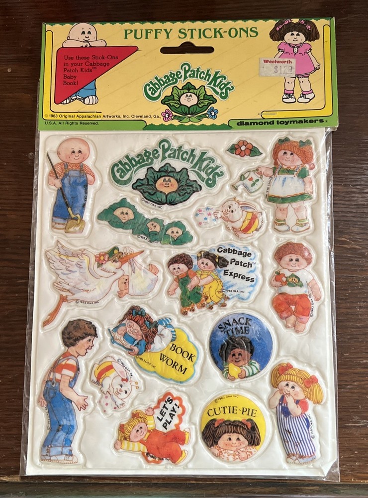 Vintage Cabbage Patch Kids Doll Puffy Stick-Ons ‘The Legend of the CPK’