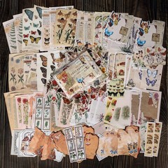 200 Pieces Vintage Scrapbook Supplies Pack for Junk Journal Planners DIY Pape…