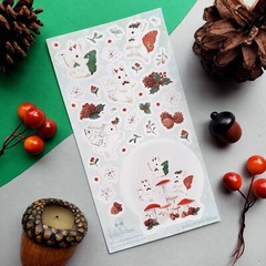 Winter Bunny Stickers – Fantasy White Rabbit Sticker Sheet – Christmas Crafts