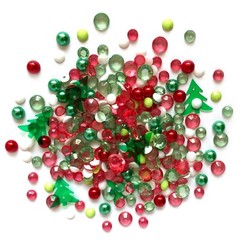Buttons Galore Sparkletz CHRISTMAS SET Sparkling Sequin Jewels Embellishment Mix