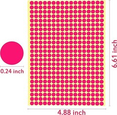 6528 PCS Small Dot Stickers round Color Coding Labels Circle Dot Stickers Label