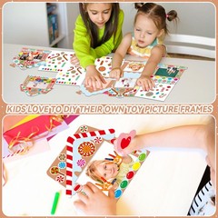 Qyeahkj 36 Packs Christmas Picture Frame Craft Kits for Kids, DIY Christmas C…