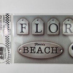 39 Pc Florida Scrapbook Die Cuts Silver Antiqued Metallic Destinations Mickey