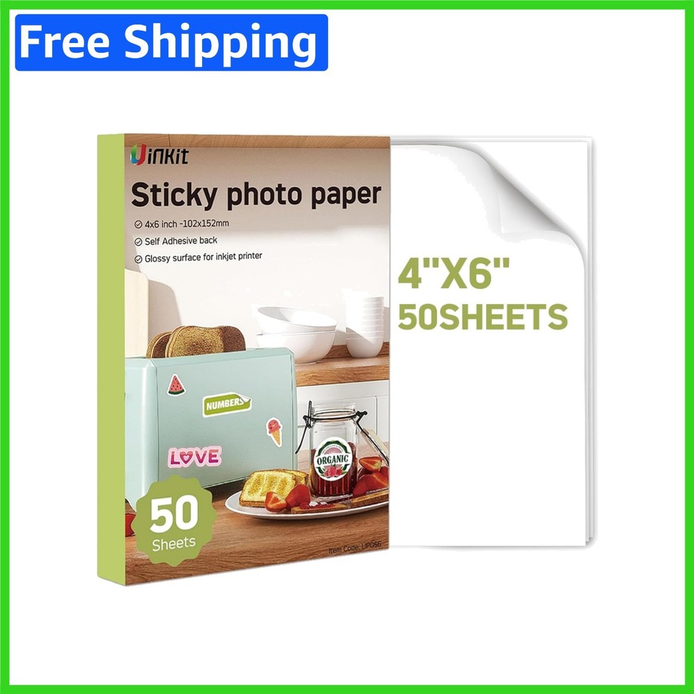 Quick Drying 4×6 Glossy Printable Sticker Paper – 50 Sheets for Crafting
