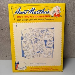 VTG MCM Transfer Pattern Hot Iron On Aunt Martha’s Sassy Squirrel Animals Cute