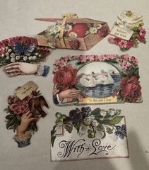 80+ Vintage Valentine Ephemera Lot Cupid Cherub Victorian Journal Mixed Media