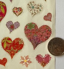 DAZZLING HEART Gold Foiled Mylar Stickers(22pc)Mrs.Grossman’s •love•Valentines ￼