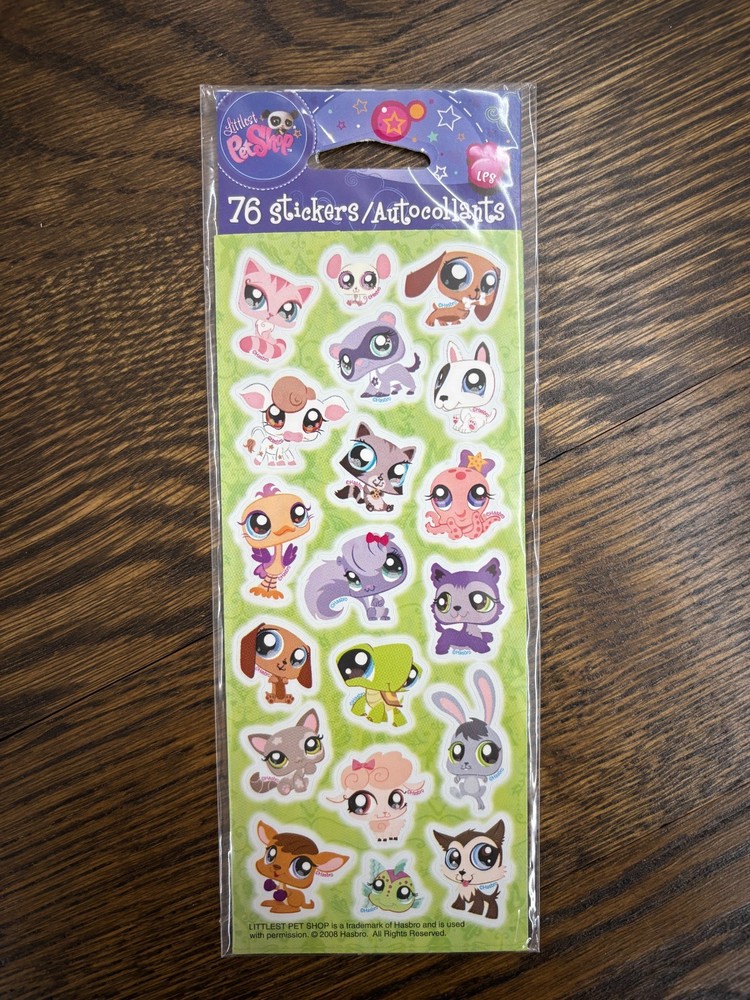 NEW IN PACK LITTLEST PET SHOP STICKERS- STICKETY DOO DA 2010- 4 SHEETS