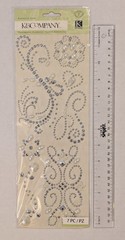 Elegance Swirl Silver & Pearl Adhesive Gems Scrapbooking Stickers By K&Company