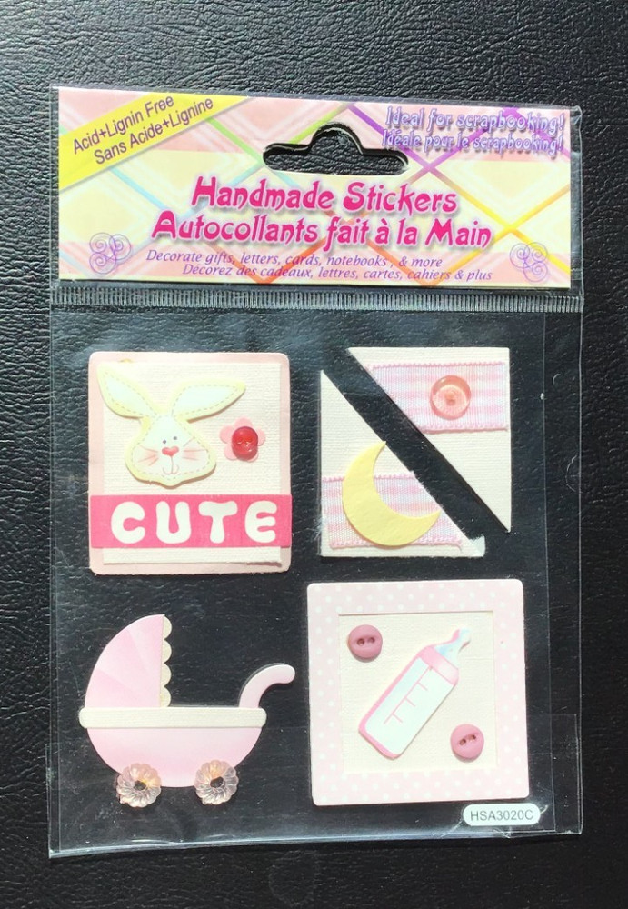 🔥VINTAGE Handmade Layered Corners Squares BABY GIRL EMBELLISHMENTS BUTTONS