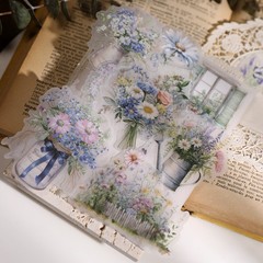 25 pcs Spring Bouquet Translucent Vellum Matte Surface Paper Sticker Scrapbook
