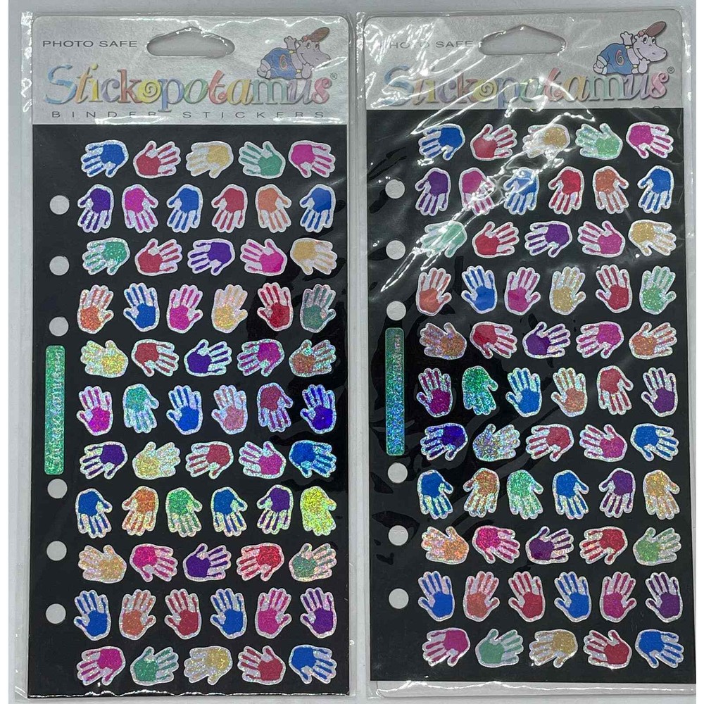 Stickopotamus Handprints Metallic Scrapbooking Stickers Binder Stickers NOS