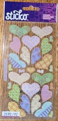 Sticko Hearts Valentines Love Wedding Pink Blue Yellow Green Scrapbook Stickers