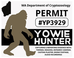 WA YOWIE HUNTER PERMIT Glossy Vinyl Sticker NEW Western Australia Bigfoot
