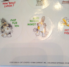 Vintage 1988 Current Cat Lovers Stickers 2262-9 Nice 5 Sheets