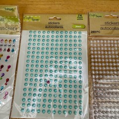 Craft Jewel and Pearl Sticker Lot Huge Assortment of Rhinestones Adhesives
