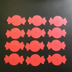 Peppermint Candy Die Cut Embellishments 12 pcs Choose Color 1” x 1-7/8”