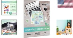High-Quality Waterproof Vinyl Sticker Sheets for Crafts – 20 Matte Sheets 8.5×11
