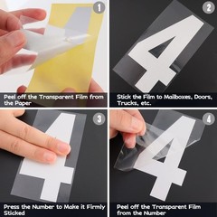 House Address Numbers for Mailbox,4 In Reflective Stickers,Strong Adhesive,White