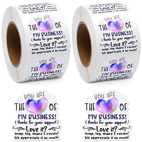 1000 Pcs 1.5″ Thank You Stickers Small Business You are The Heart of My