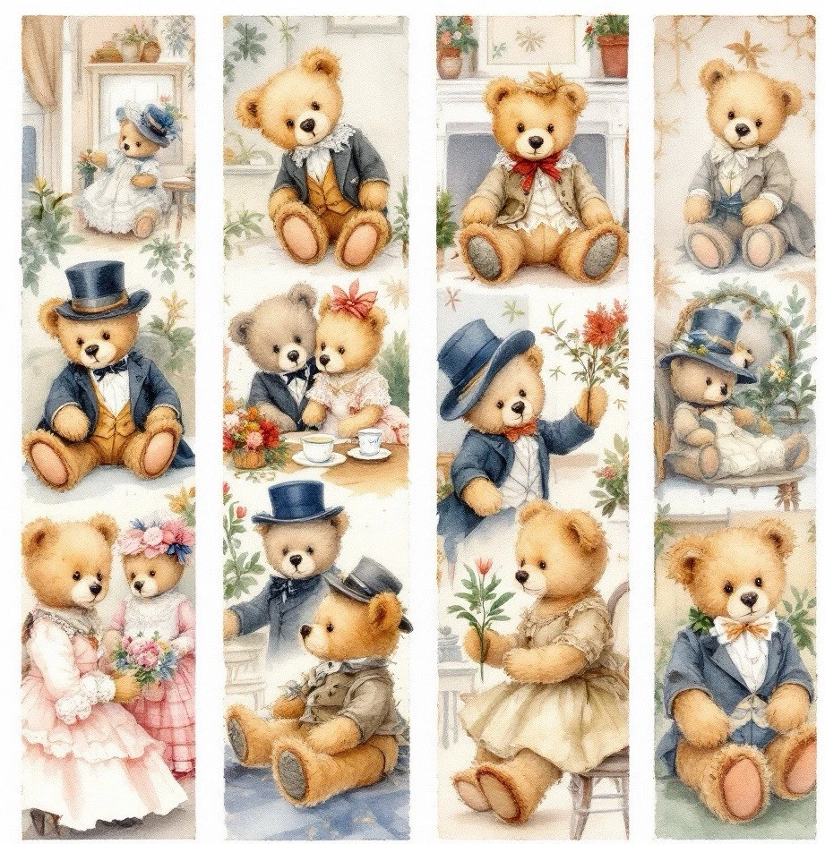 Teddy Bear Decoupage Rice Paper For Ornament-Wood Art A4 1 Sheet