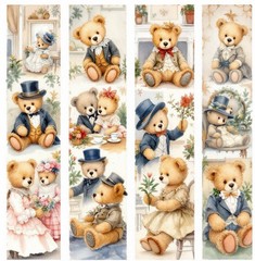 Teddy Bear Decoupage Rice Paper For Ornament-Wood Art A4 1 Sheet