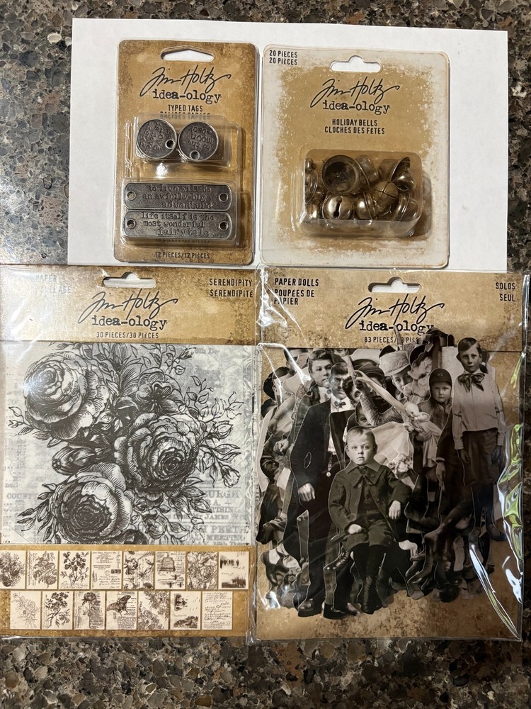 Tim Holtz Idea-ology Paper Dolls, Collage Paper, Metal Tags & Bells. Great Price