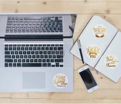 Jesus Faith Gold Foil Stickers,Bible Quote Gold Foil Stickers, Gift Labels 1.5 i