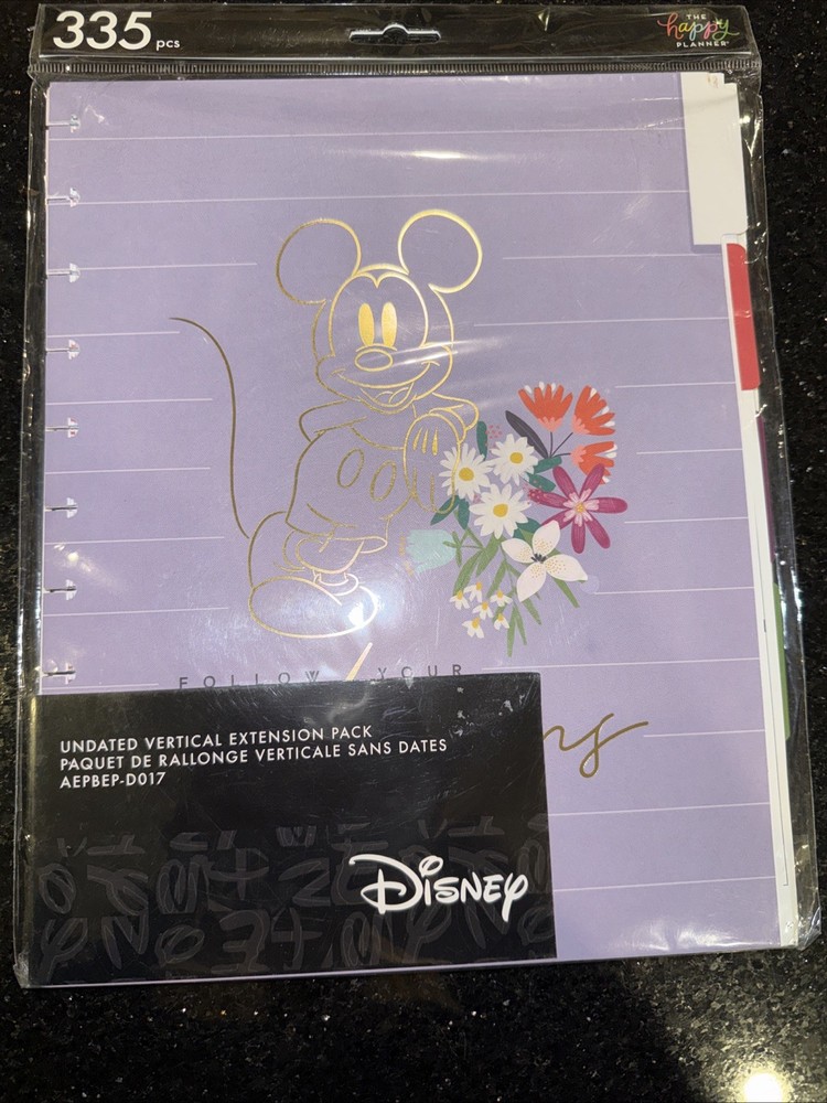 Happy Planner Disney Mickey Minnie Mouse Undated BIG VERTICAL EXTENSION PACK New