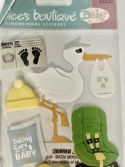 Jolee’s Boutique Bringing Baby Home Stork Stickers Scrapbooking Stork 11 Pieces