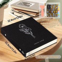 Extra Large Self-Adhesive Photo Album – Easy Magnetic Pages – 80 Pages, Black