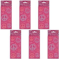 Bundle of 6 Packs – Unique Smile Hugs Peace&Love Stickers – Pink/Blue (4 Sheets)