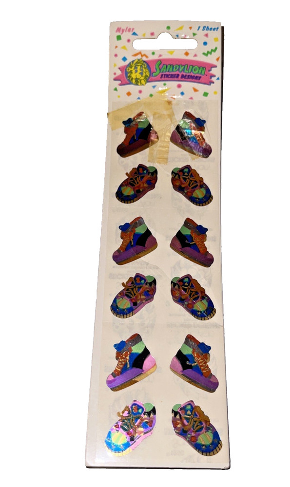 Vintage Sandylion Mylar Colorful Sneakers 1980’s Shoes Metallic Cue Eighties