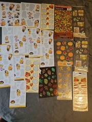 Vintage Lot Thanksgiving Fall Stickers Hallmark Stickeroni New Used